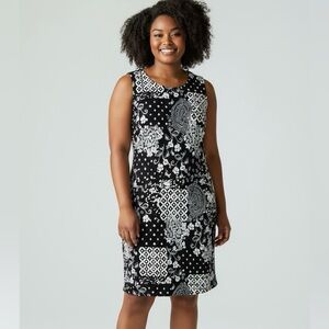 Tommy Hilfiger Women’s Size 12 Sleeveless Shift Dress Black Floral